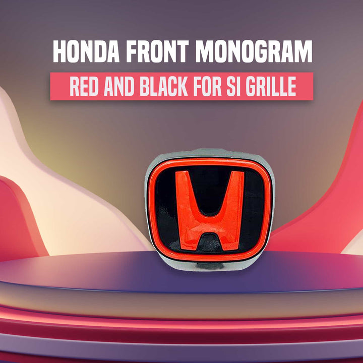 Honda Front Logo Red and Black For si Grille