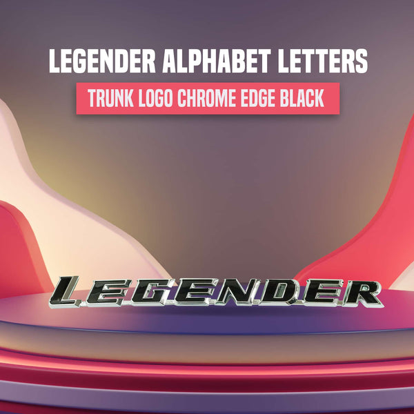 Legender Alphabet Letters Trunk Logo Chrome Edge Black