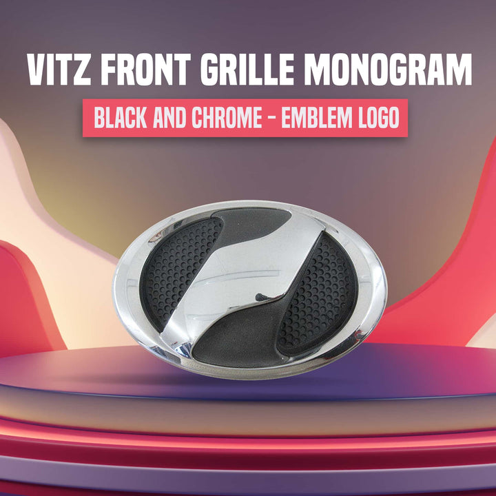 Vitz Front Grille Logos Black and Chrome