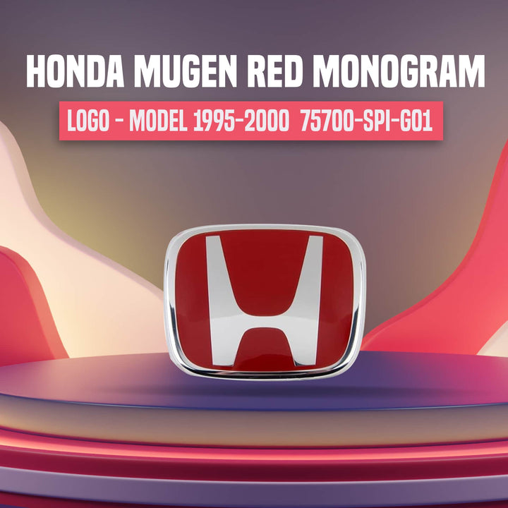 Honda Mugen RED Monogram Logo - Model 1995-2000 (75700-SPI-G01)