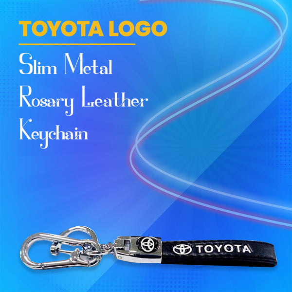 Toyota  Slim Metal Rosary Leather Keychain