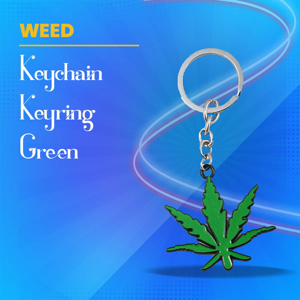 Weed Keychain Keyring Green