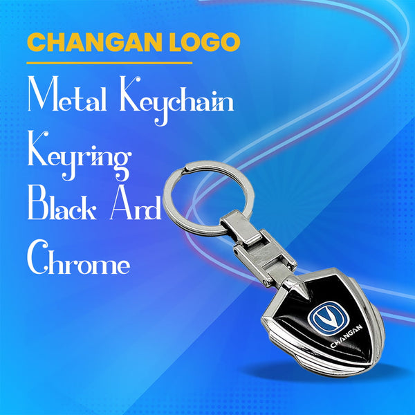 Changan Metal Keychain Keyring - Black And Chrome