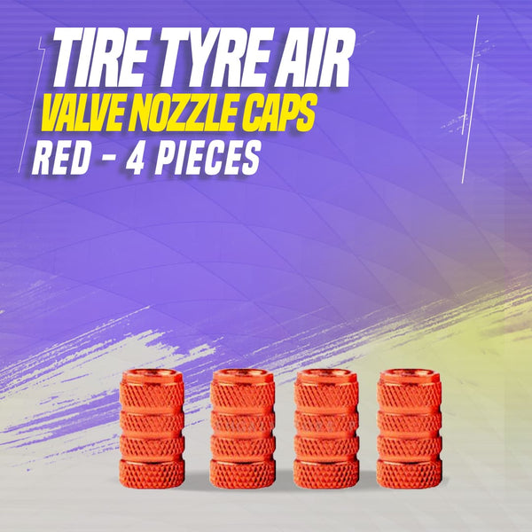 Tire Tyre Air Valve Nozzle Caps Red - 4 Pieces