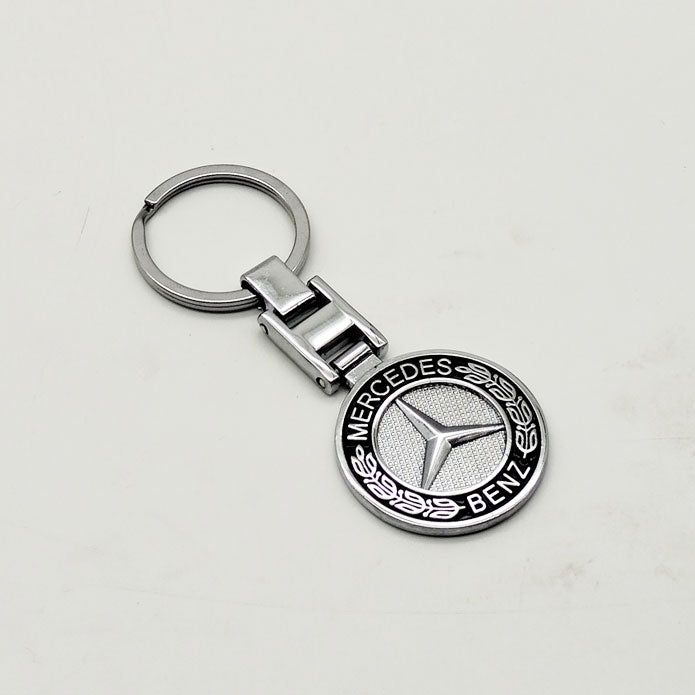 Mercedes Blue Metal Keychain Keyring