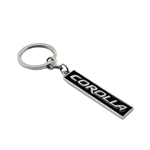 Toyota Corolla Metal Keychain Keyring - Black