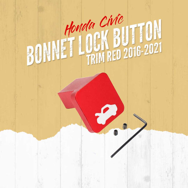 Honda Civic Bonnet Catcher Lock Button Trim Red 2016-2021
