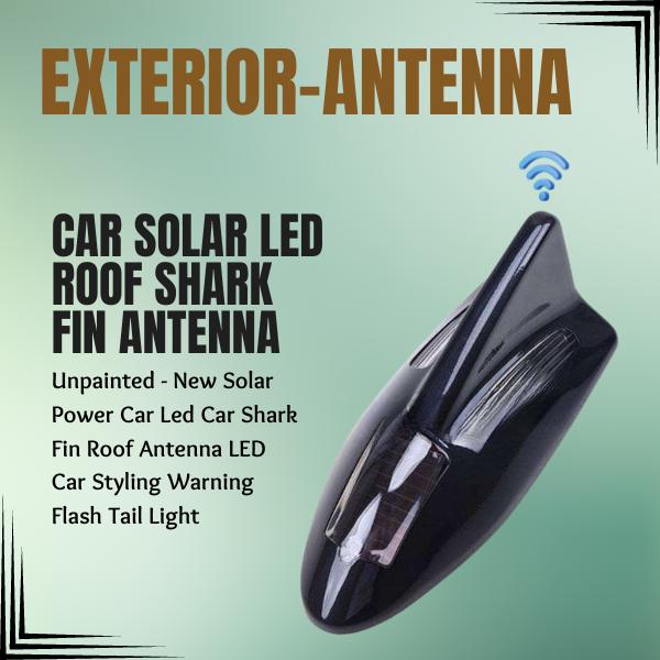 Car Solar LED Roof Shark Fin Antenna - Unpainted