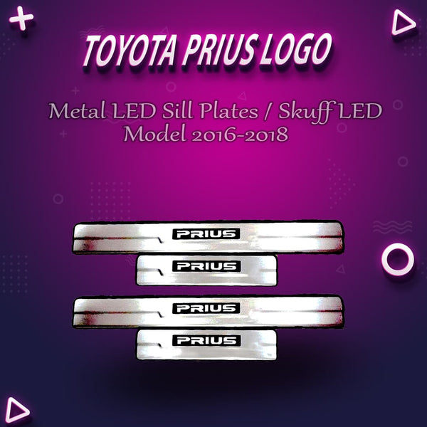 Toyota Prius Metal LED Sill Plates / Skuff LED - Model 2016-2018