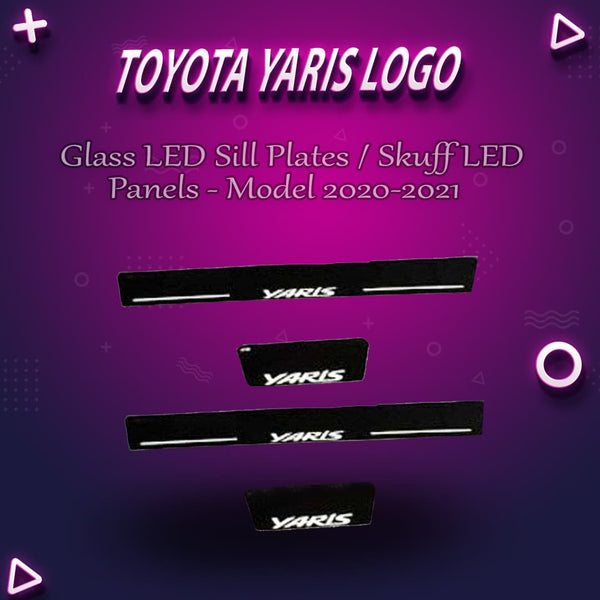 Toyota Yaris Glass LED Sill Plates / Skuff LED panels - Model 2020-2021