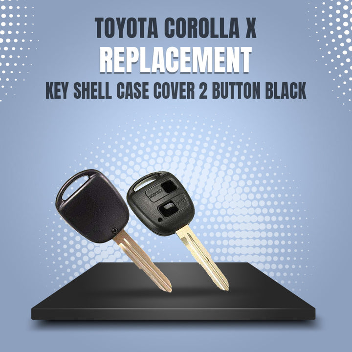 Toyota Corolla X Replacement Key Shell Case Cover 2 Button Black
