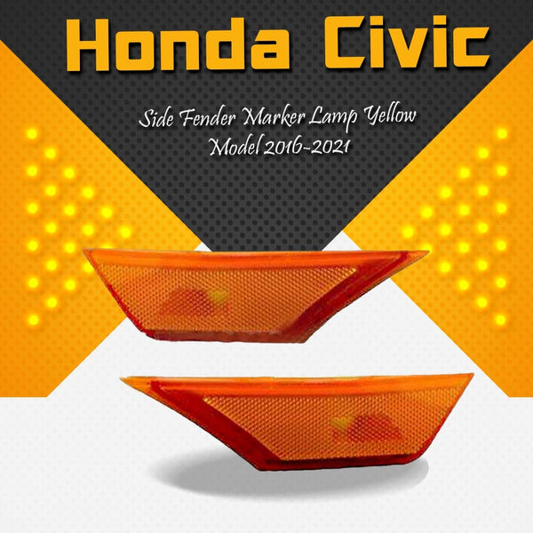 Honda Civic Side Fender Marker Lamp Yellow - Model 2016-2021