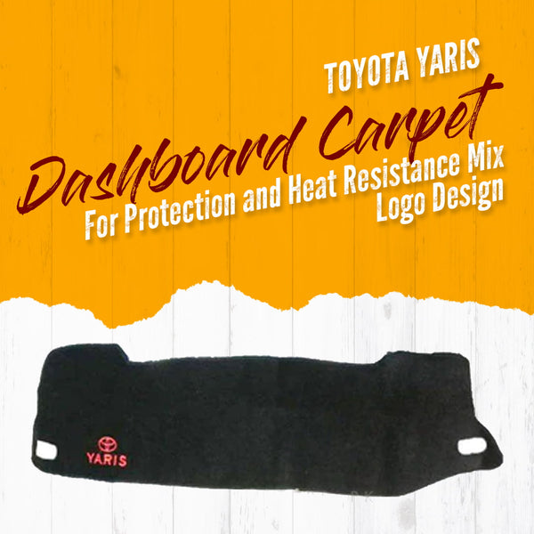Toyota Yaris Dashboard Carpet For Protection and Heat Resistance Mix Logo Design - Model 2020-2021