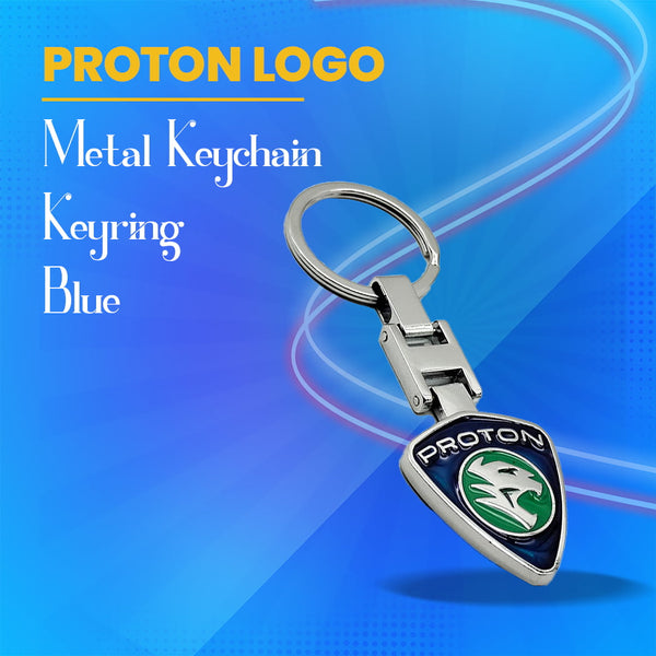 Proton Logo Metal Keychain Keyring - Blue