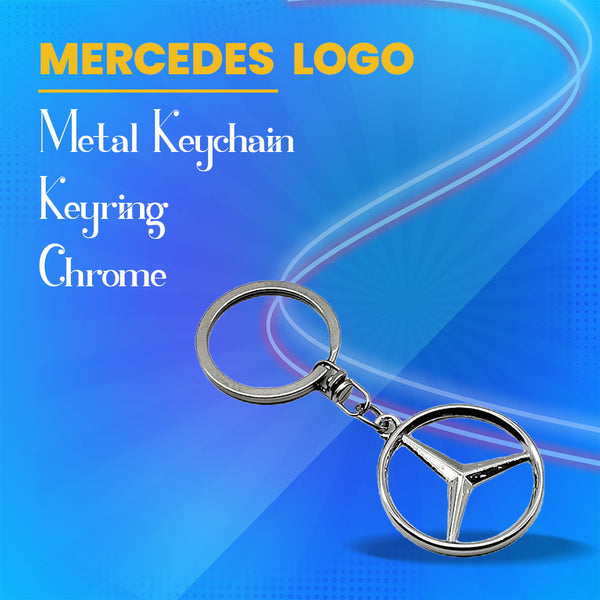 Mercedes Metal Keychain Keyring - Chrome