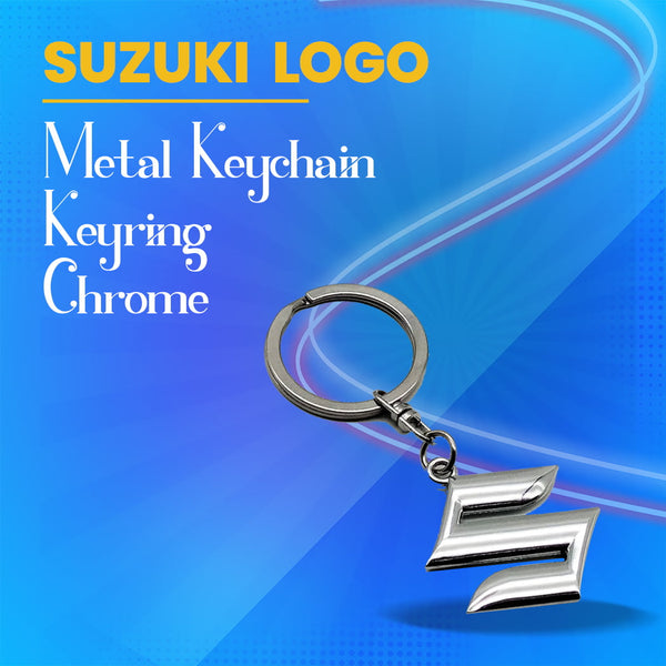 Suzuki Metal Keychain Keyring - Chrome