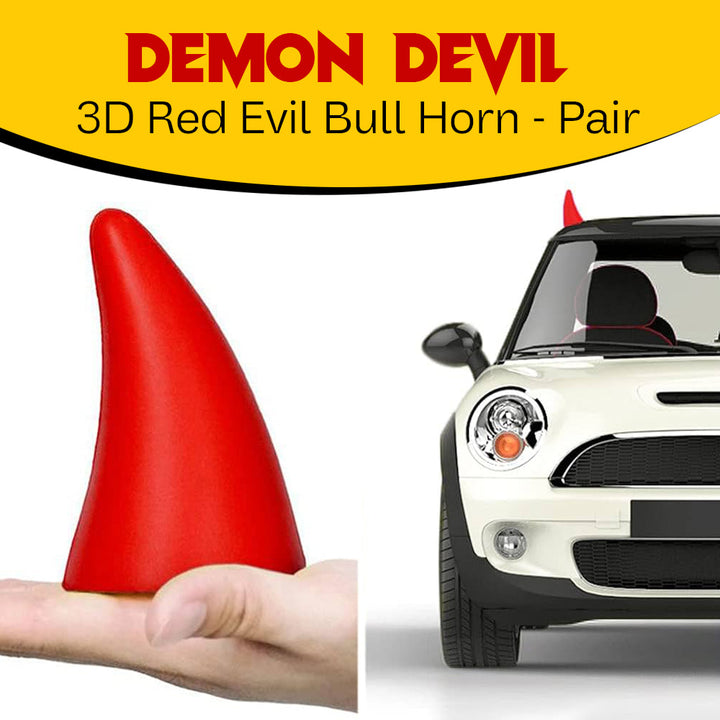 Demon Devil 3D Red Evil Bull Horn - Pair
