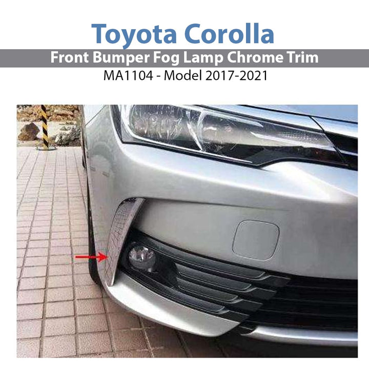 Toyota Corolla Front Bumper Fog Lamp Chrome Trim MA1104 - Model 2017-2021