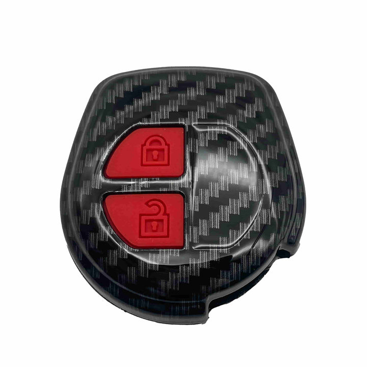 Suzuki Swift /Wagon R /Alto /Ciaz Plastic Protection Key Cover Carbon Fiber With Red PVC 2 Buttons