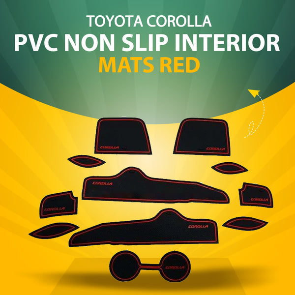 Toyota Corolla PVC Non Slip Interior Mats Red - Model 2008-2012
