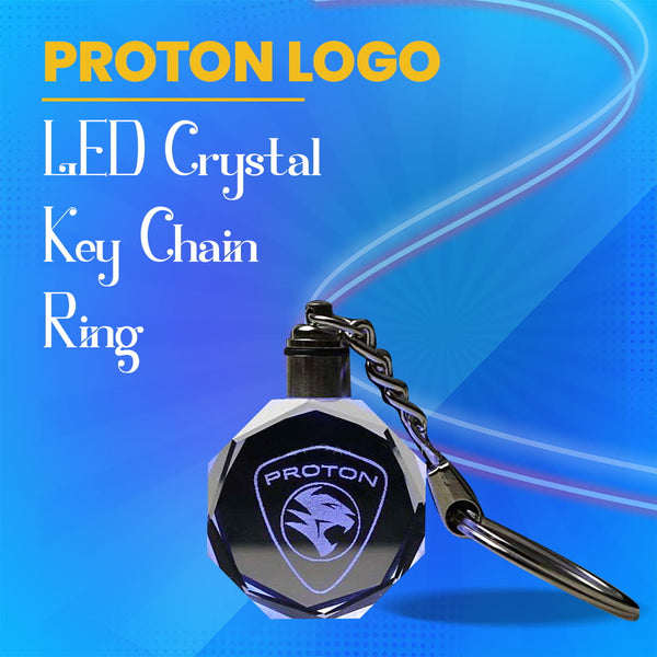 Proton Logo LED Crystal Key Chain Ring