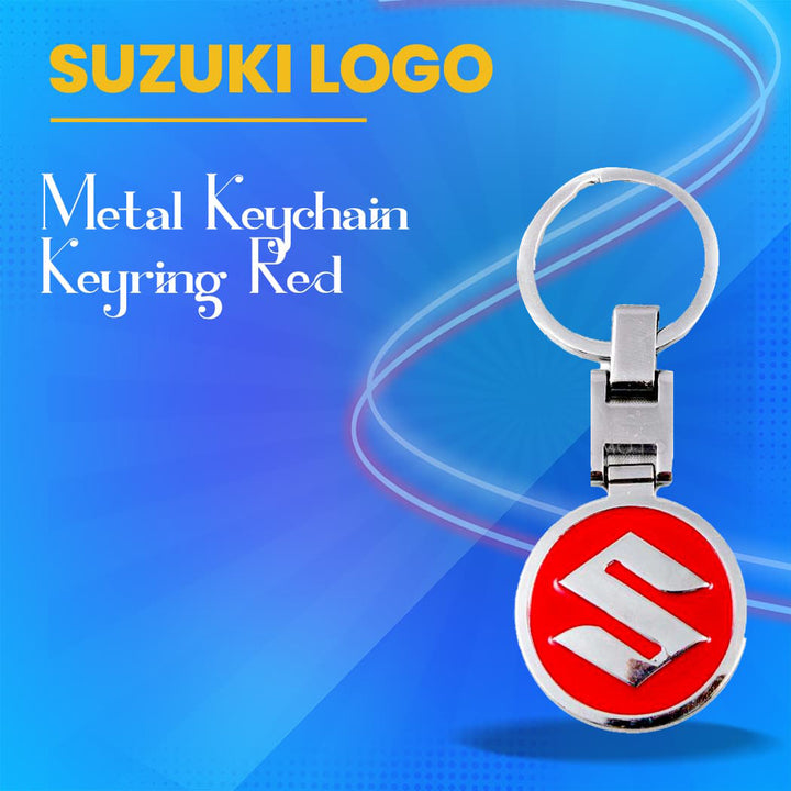 Suzuki Logo Metal Keychain Keyring Red