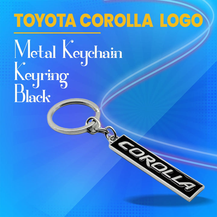 Toyota Corolla Metal Keychain Keyring - Black