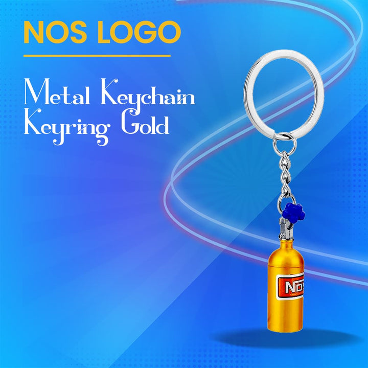 Nos Metal Keychain Keyring - Gold