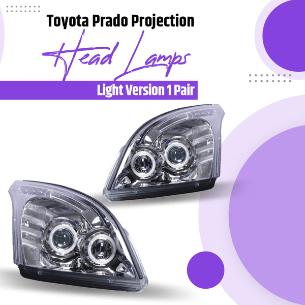 Toyota Prado Projection Head Lamps Light Version 1 Pair - Model 2002-2009