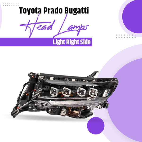 Toyota Prado Bugatti Head Lamps Light Right Side- Model 2009-2021