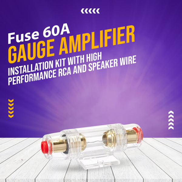 Fuse 60A Gravity GR-KIT8R 8 Gauge Amplifier Installation Kit With High Performance RCA And Speaker Wire