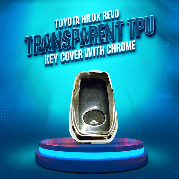 Toyota Hilux Revo/Rocco Transparent TPU Key Cover With Chrome 3 Buttons