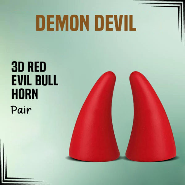 Demon Devil 3D Red Evil Bull Horn - Pair