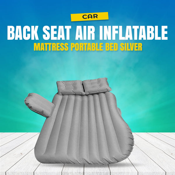 Car Back Seat Air Inflatable Mattress Portable Bed Silver