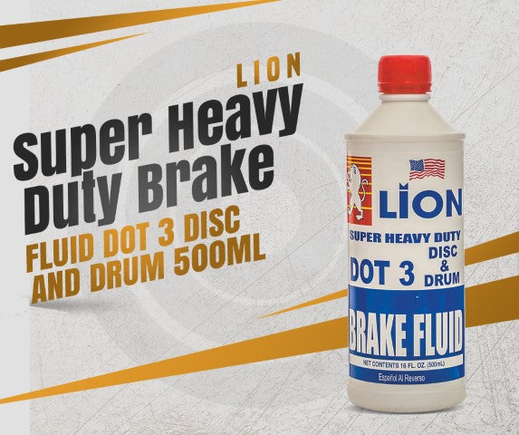 Lion Super Heavy Duty Brake Fluid Dot 3 Disc And Drum 500ML