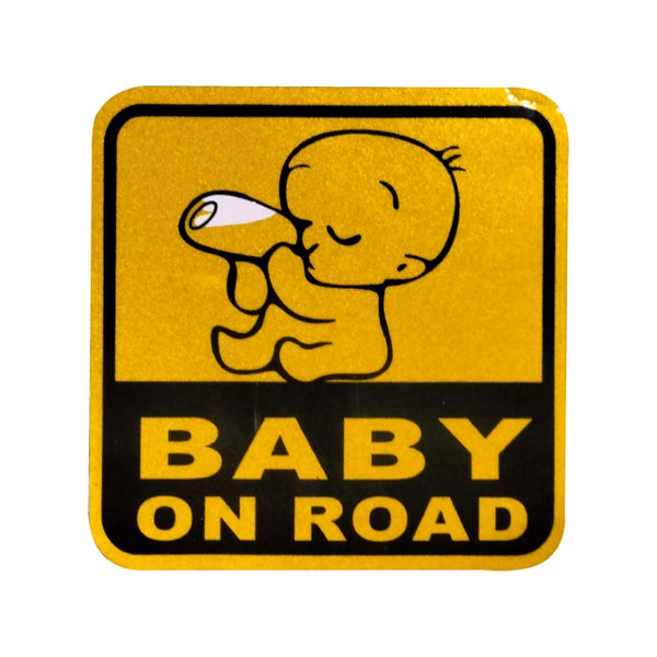 Baby On Road Yellow Sticker