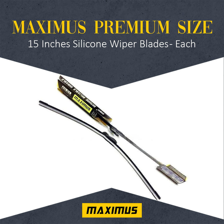 Maximus Premium Size 15 Inches Silicone Wiper Blades - Each