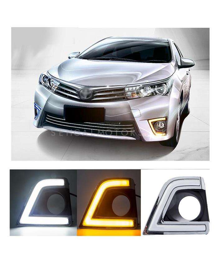 Toyota Corolla Smd Cob Fog Lamps Light Drl Covers - Model 2014-2017