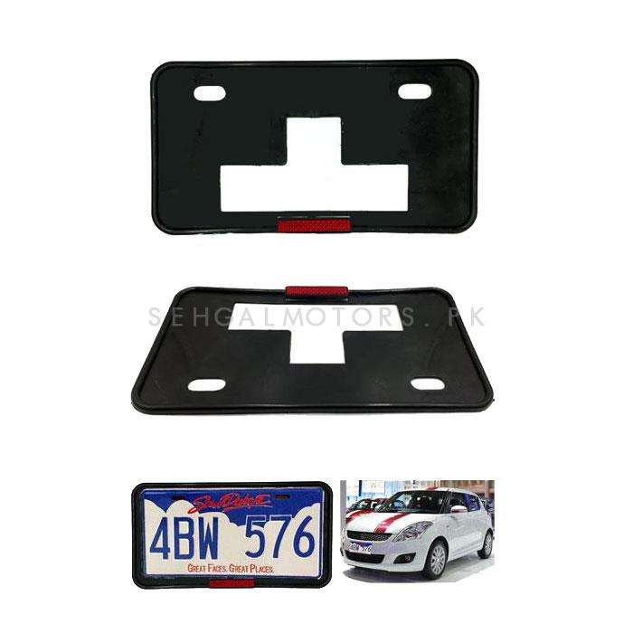 License Number Plate Frame with Reflector - Pair