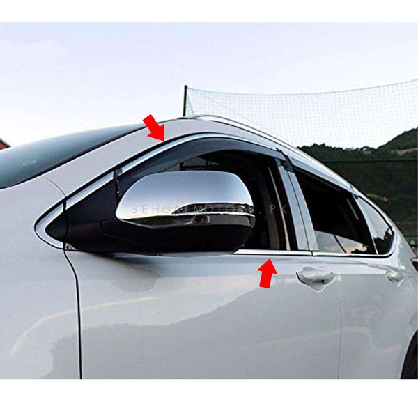 Honda Vezel Window Chrome Weather Strip and Upper Chrome Complete 4 Pcs - Model 2013-2021