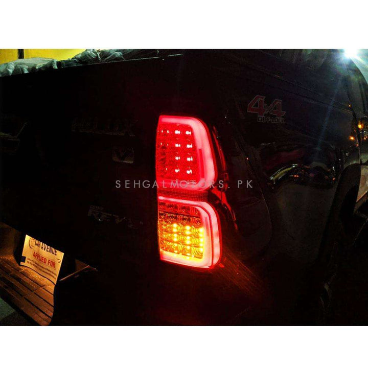 Toyota Hilux Revo/Rocco Smoke LED Tail Back Lamp Light Set V2