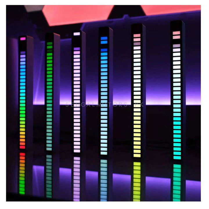 LED Microphone Sound Level Indicator Wireless Music Levels Light Bar Audio Spectrum Equalizer