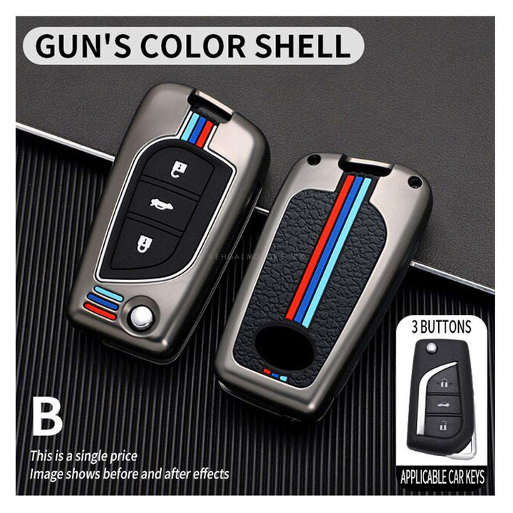Toyota Corolla Key Cover With Metal Shell - Model 2014-2021