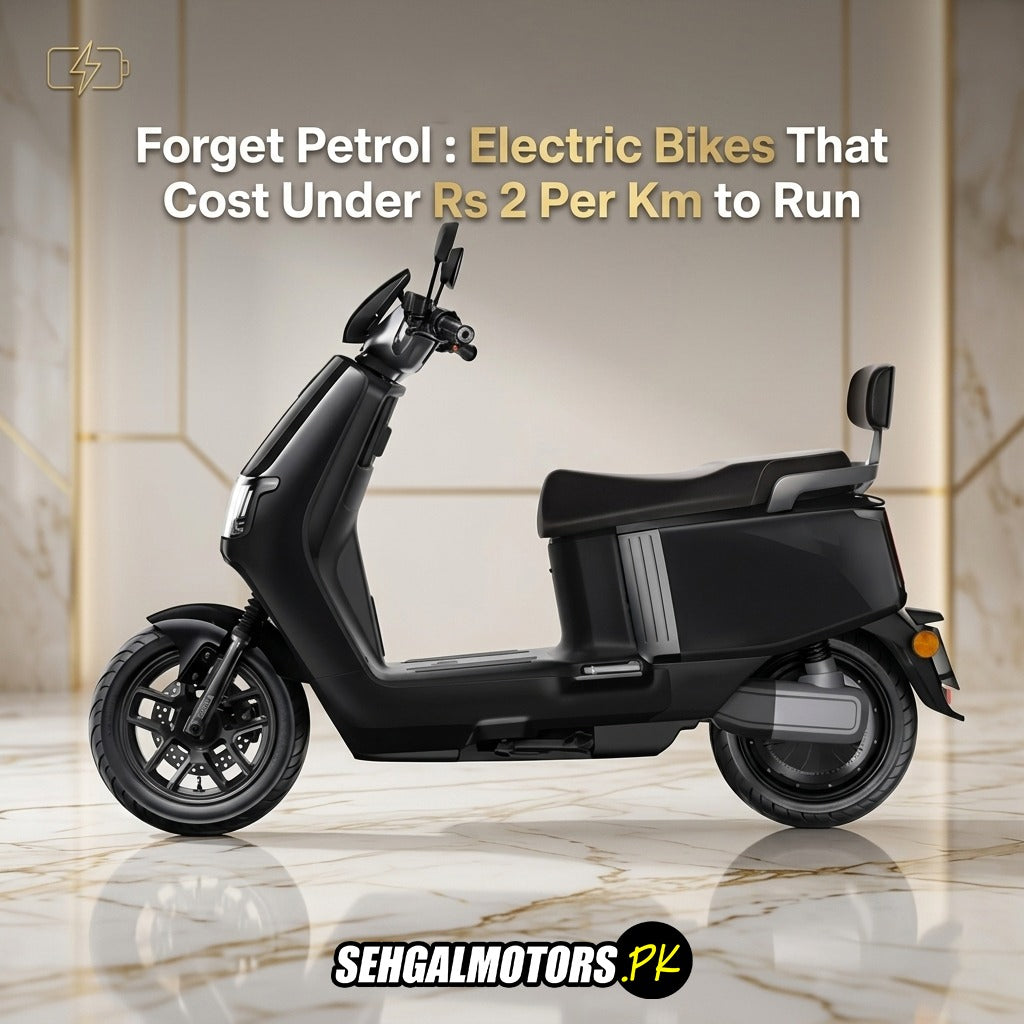Modern black electric scooter with sleek design, displayed indoors on marble floor