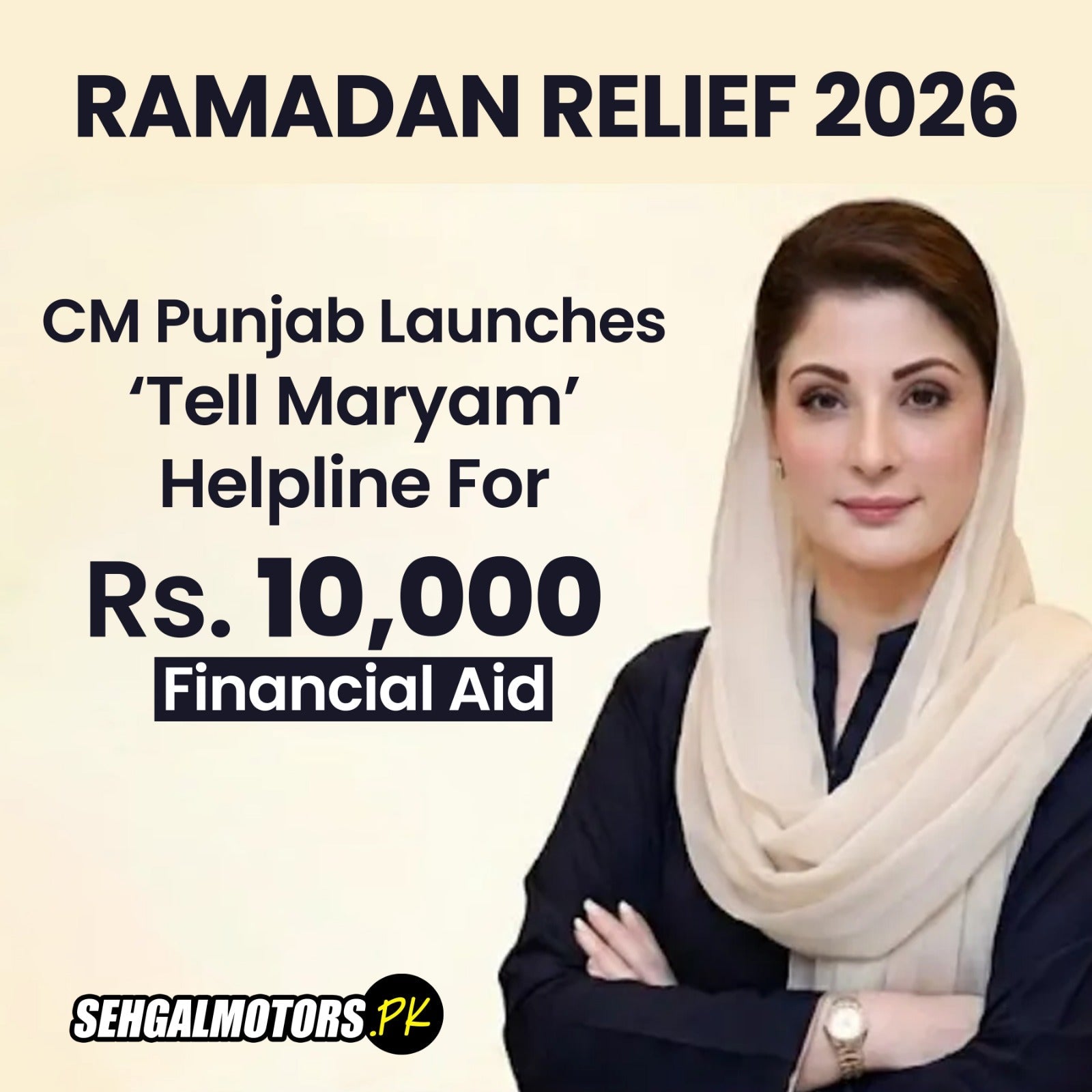 CM Punjab launches 'Tell Maryam' helpline for Rs. 10,000 financial aid during Ramadan Relief 2026
