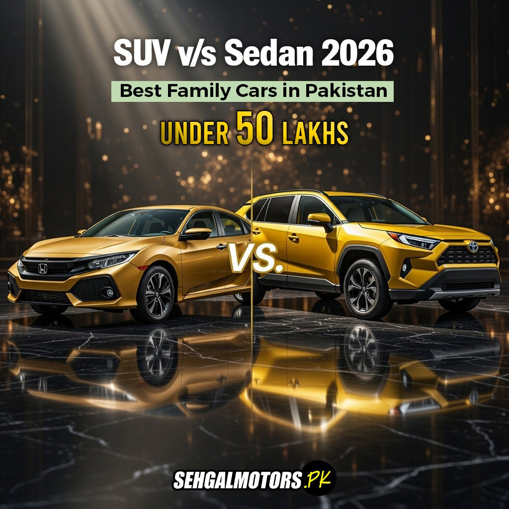 SUV vs Sedan 2026: Best family cars under 50 lakhs in Pakistan, golden Honda and Toyota models compared