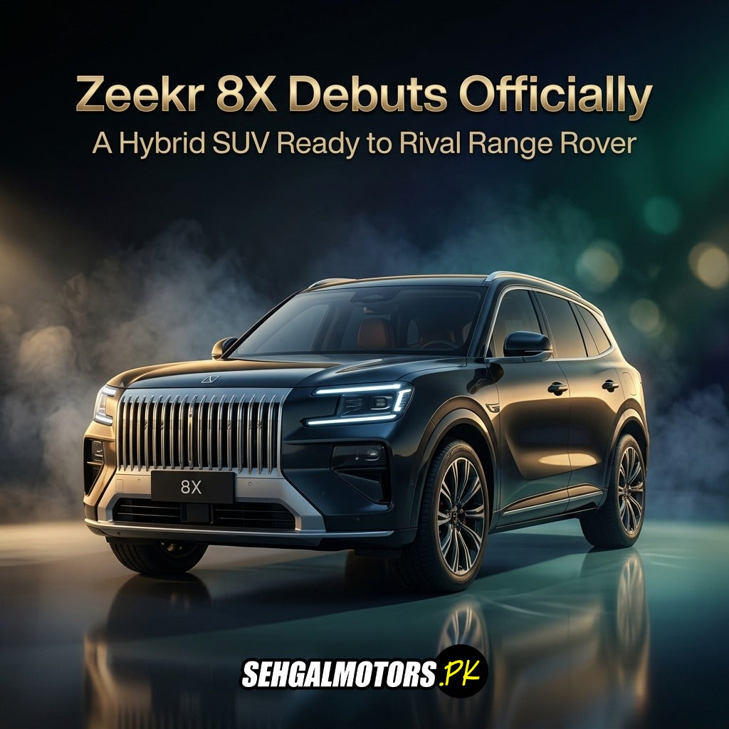 Zeekr 8X hybrid SUV debut, sleek black design with LED lights, ready to rival Range Rover