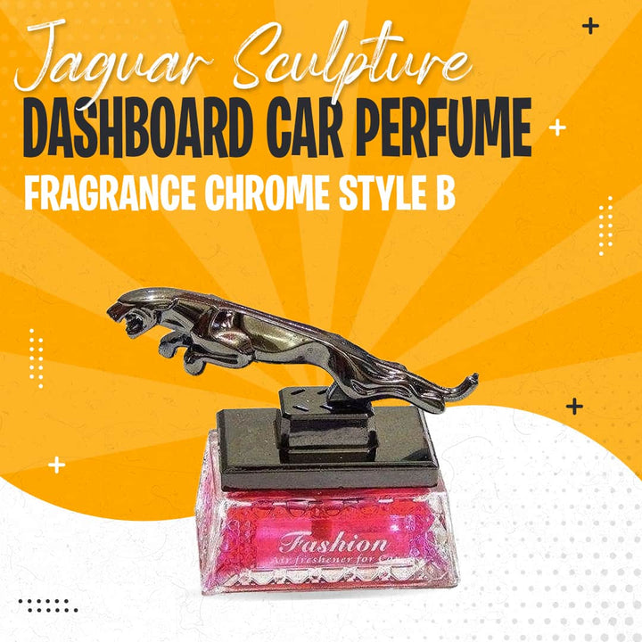 Jaguar Sculpture Dashboard Car Perfume Fragrance Chrome Style B