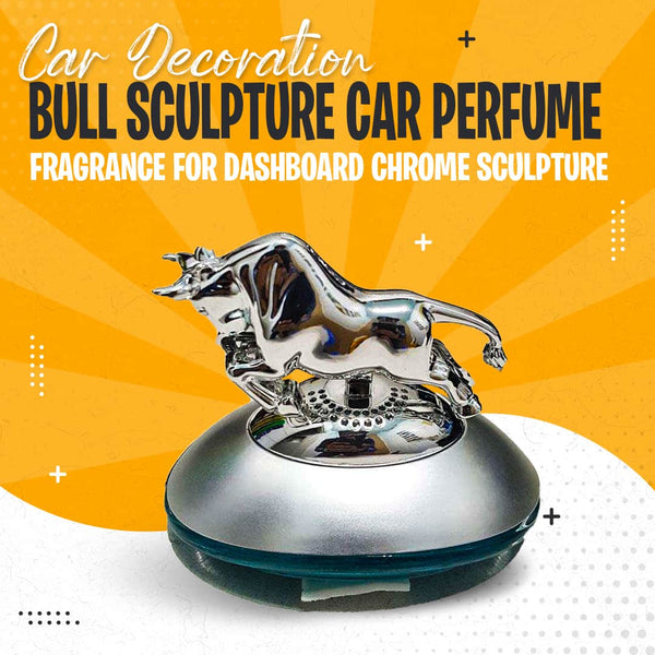 Car Decoration Bull Sculpture Car Perfume Fragrance For Dashboard Chrome Sculpture V3