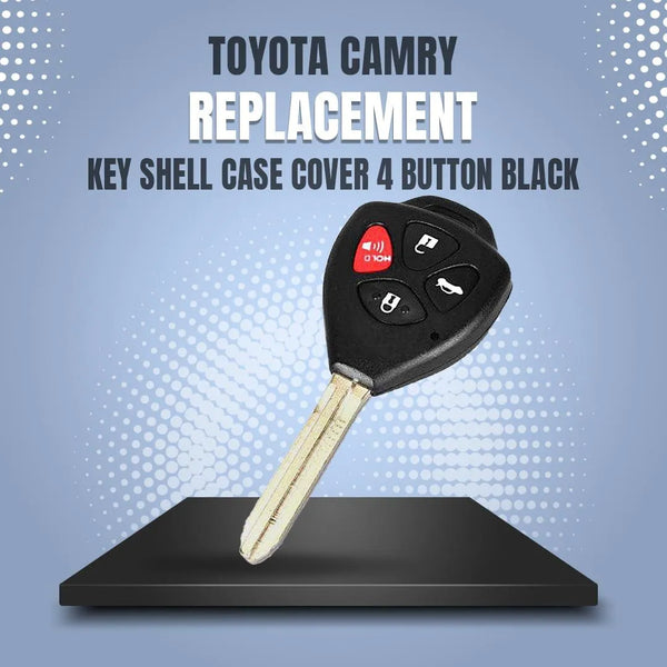 Toyota Camry Replacement Key Shell Case Cover 4 Button Black - Model 2011-2022